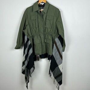 BB Dakota Breakfast Club Army Green Scarf Jacket. Size S.